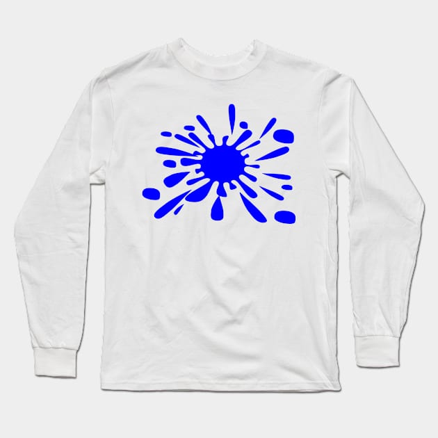 Splat - Brighter Blue Long Sleeve T-Shirt by Boo Face Designs